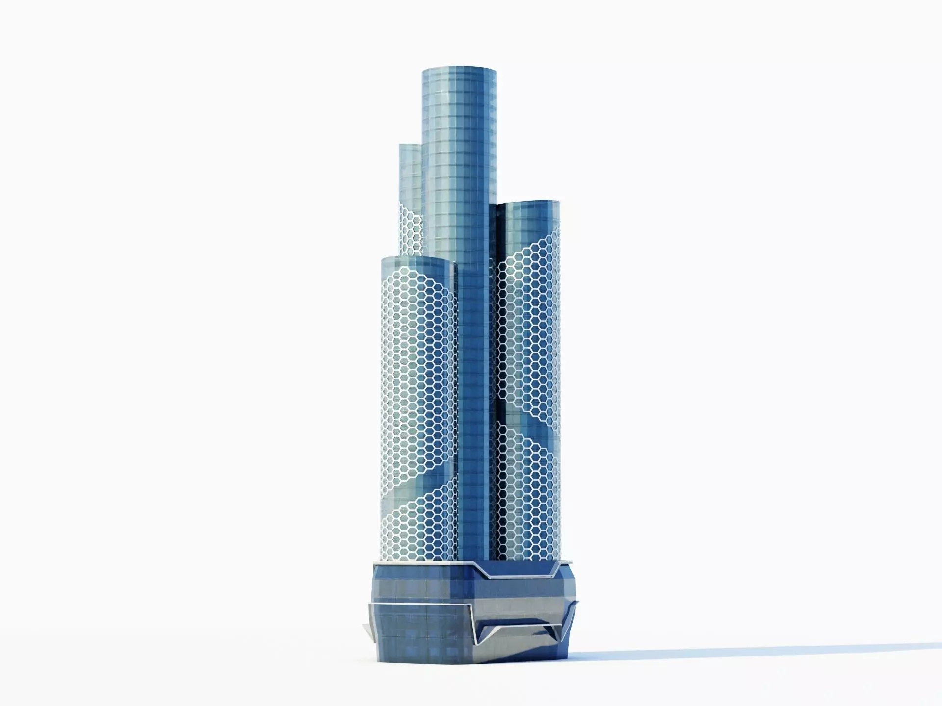 QIMC tower - Qatar doha Low-poly 3D model_0