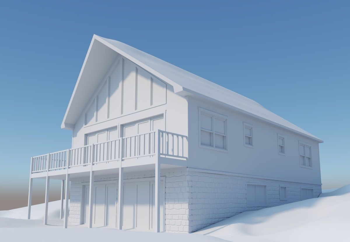 Chalet house 3D model_9