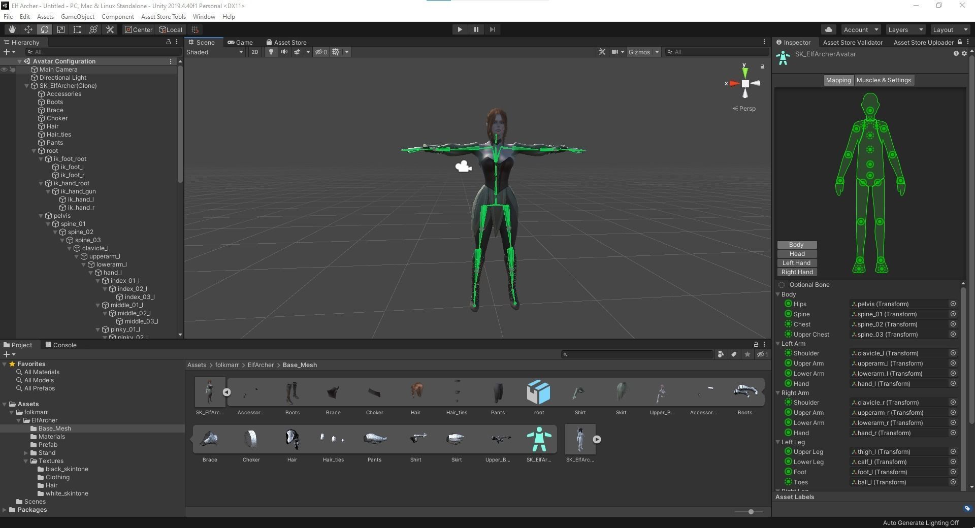 Elf Archer - Game Ready Low-poly 3D model_24