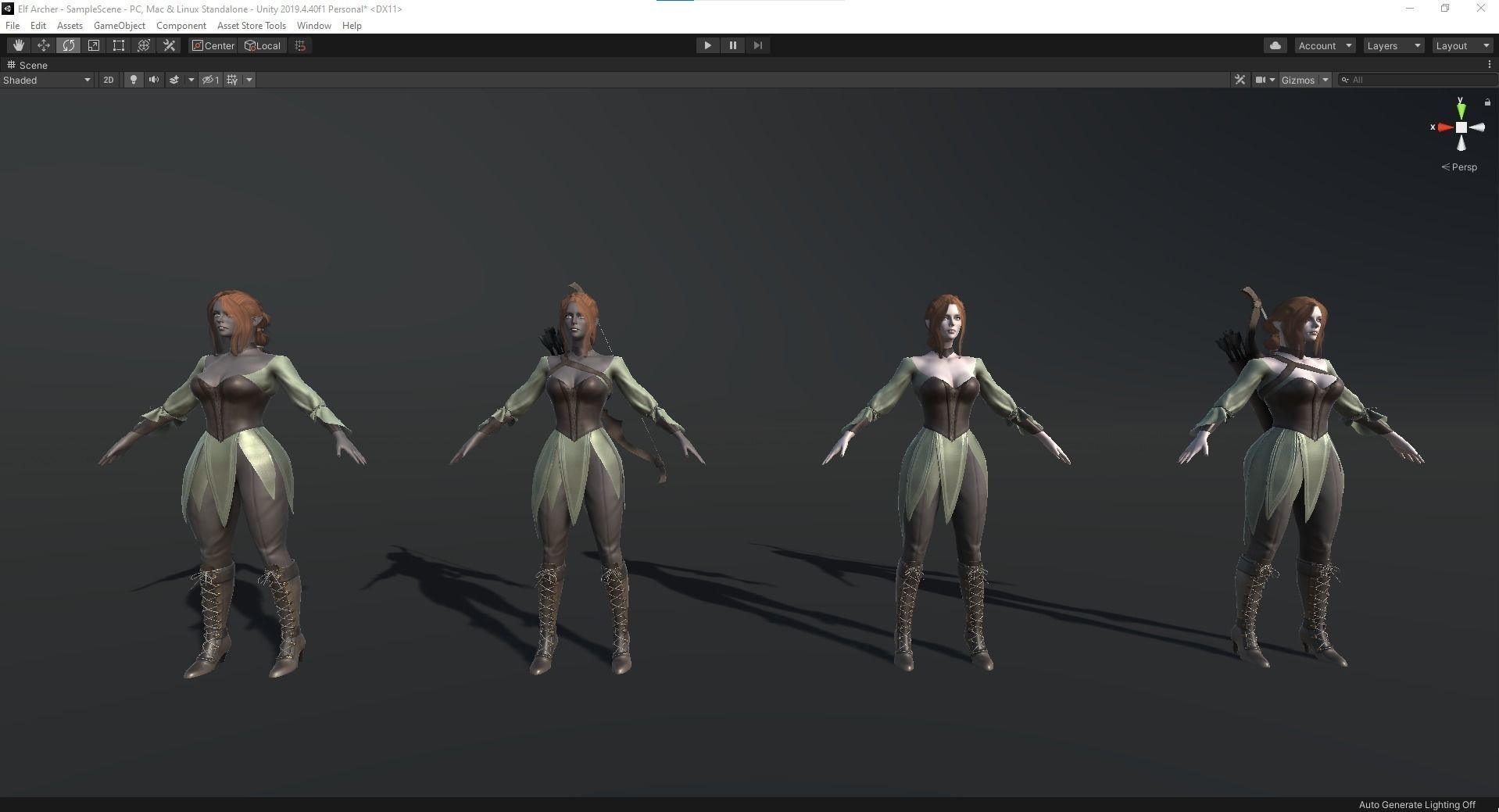 Elf Archer - Game Ready Low-poly 3D model_22