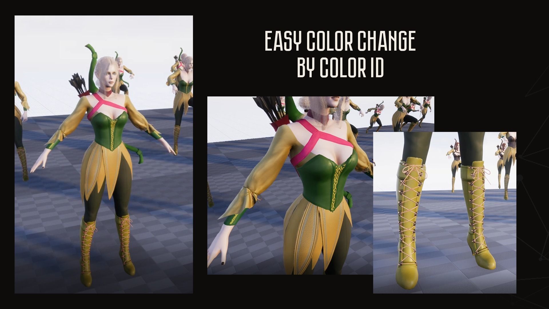 Elf Archer - Game Ready Low-poly 3D model_9