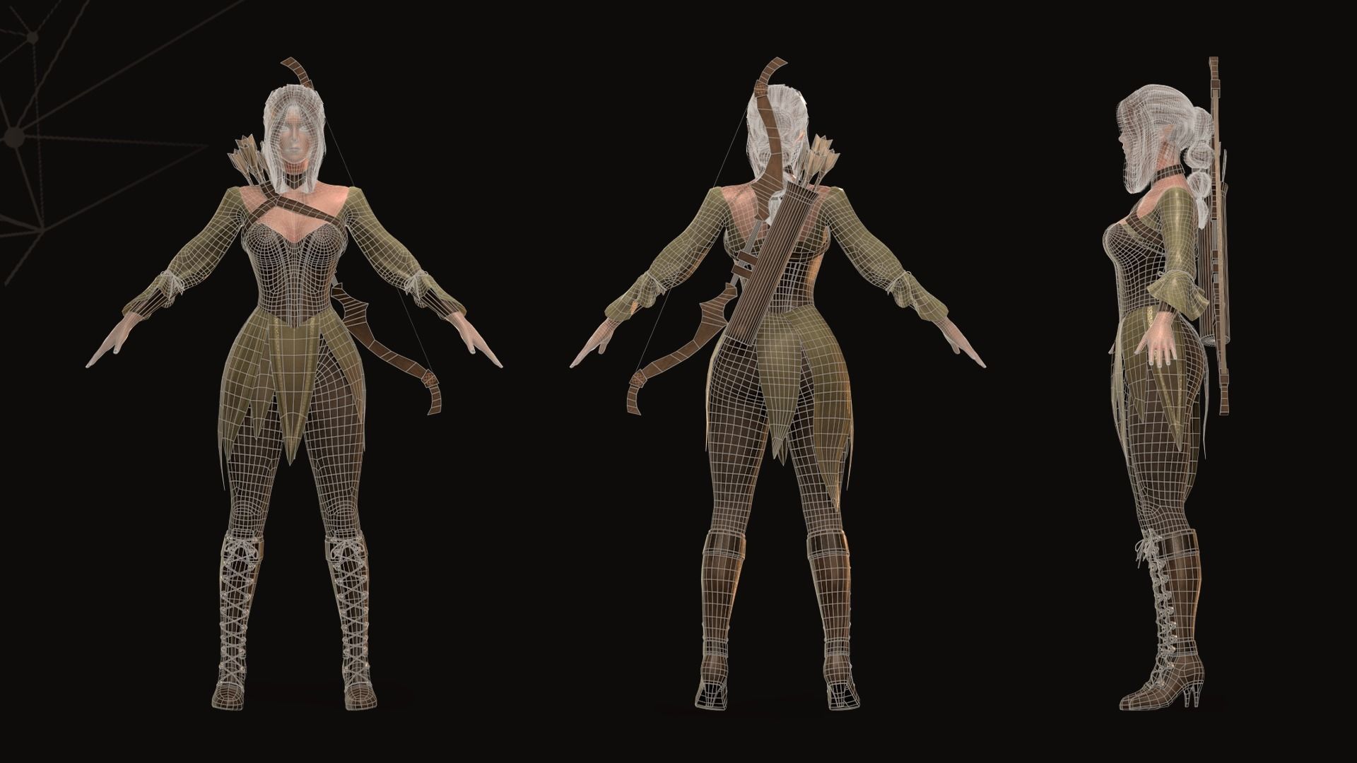 Elf Archer - Game Ready Low-poly 3D model_5