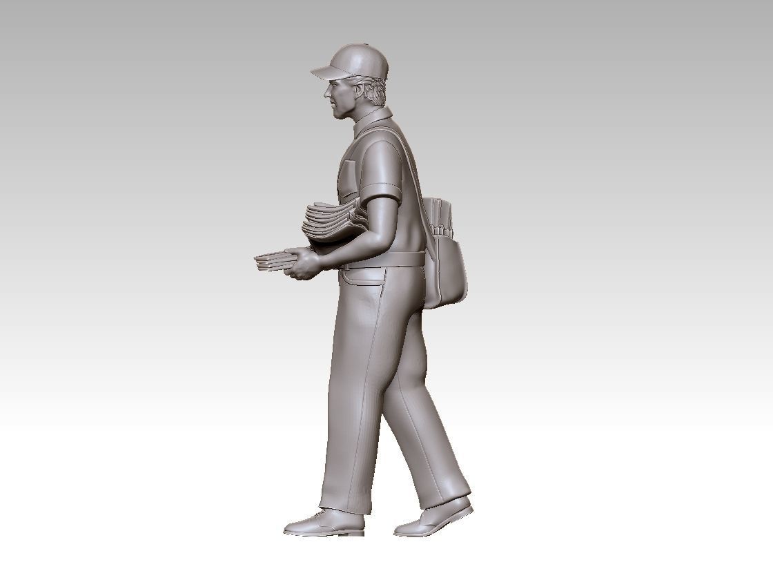 POSTMAN statue of man holding bag 3D print model_4