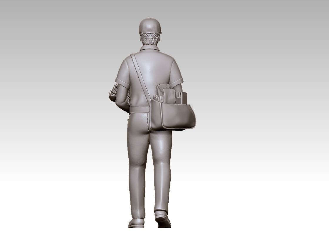 POSTMAN statue of man holding bag 3D print model_19