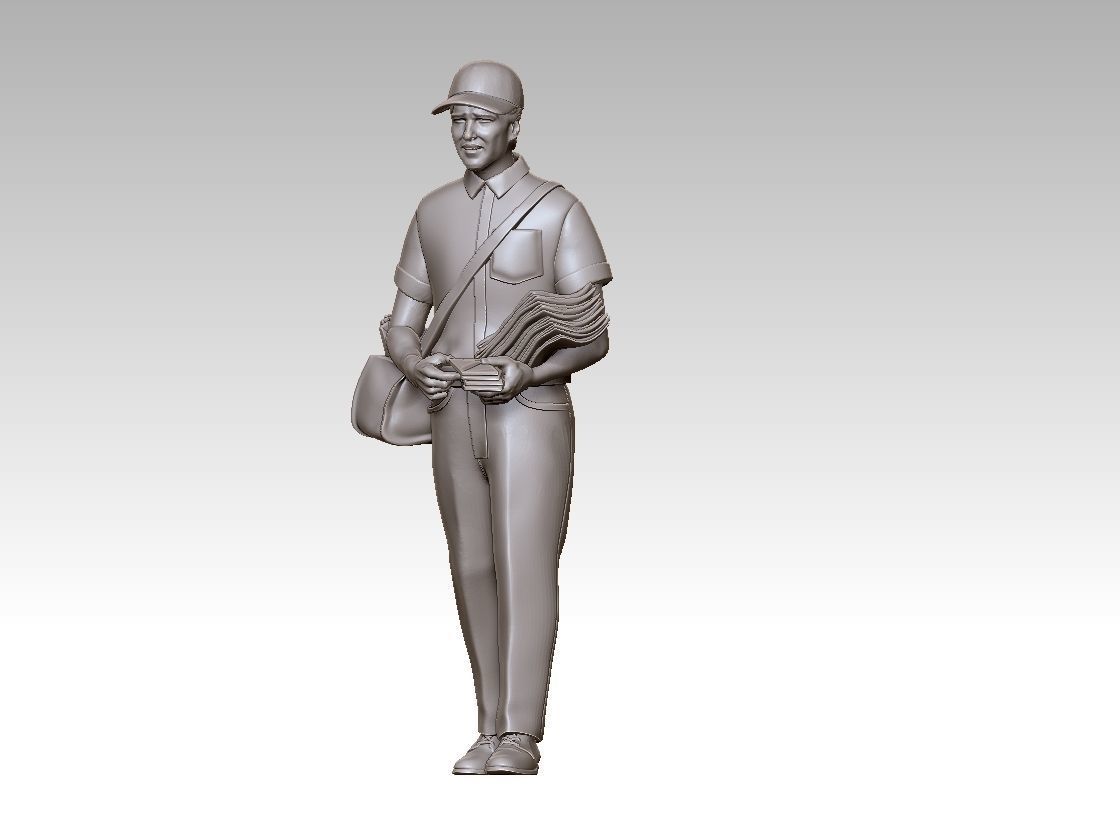 POSTMAN statue of man holding bag 3D print model_50