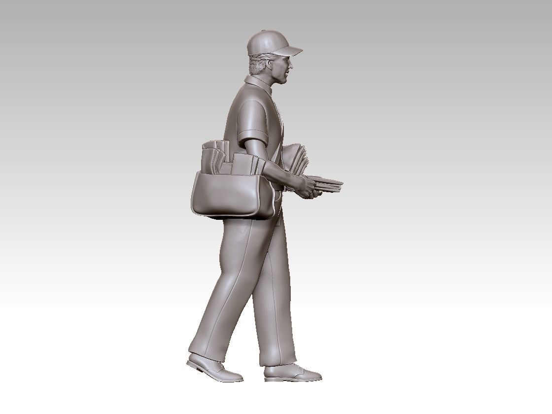 POSTMAN statue of man holding bag 3D print model_33