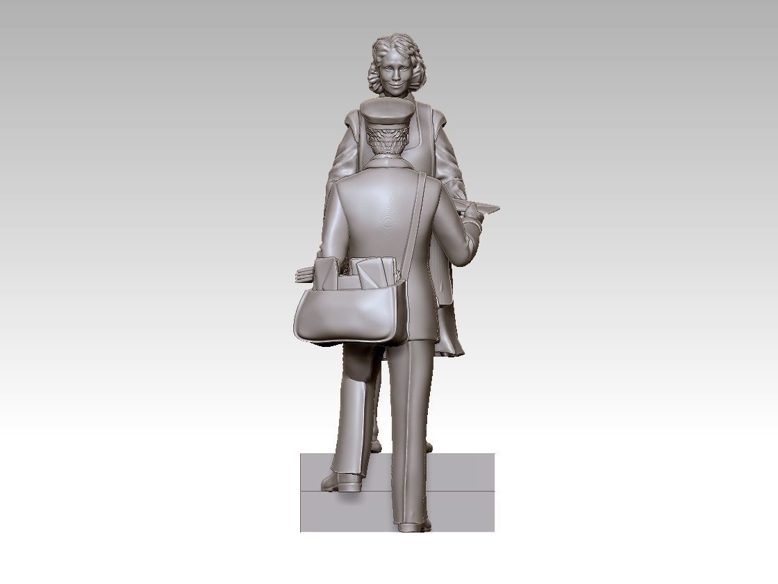 POSTMAN statue of man and woman 3D print model_24