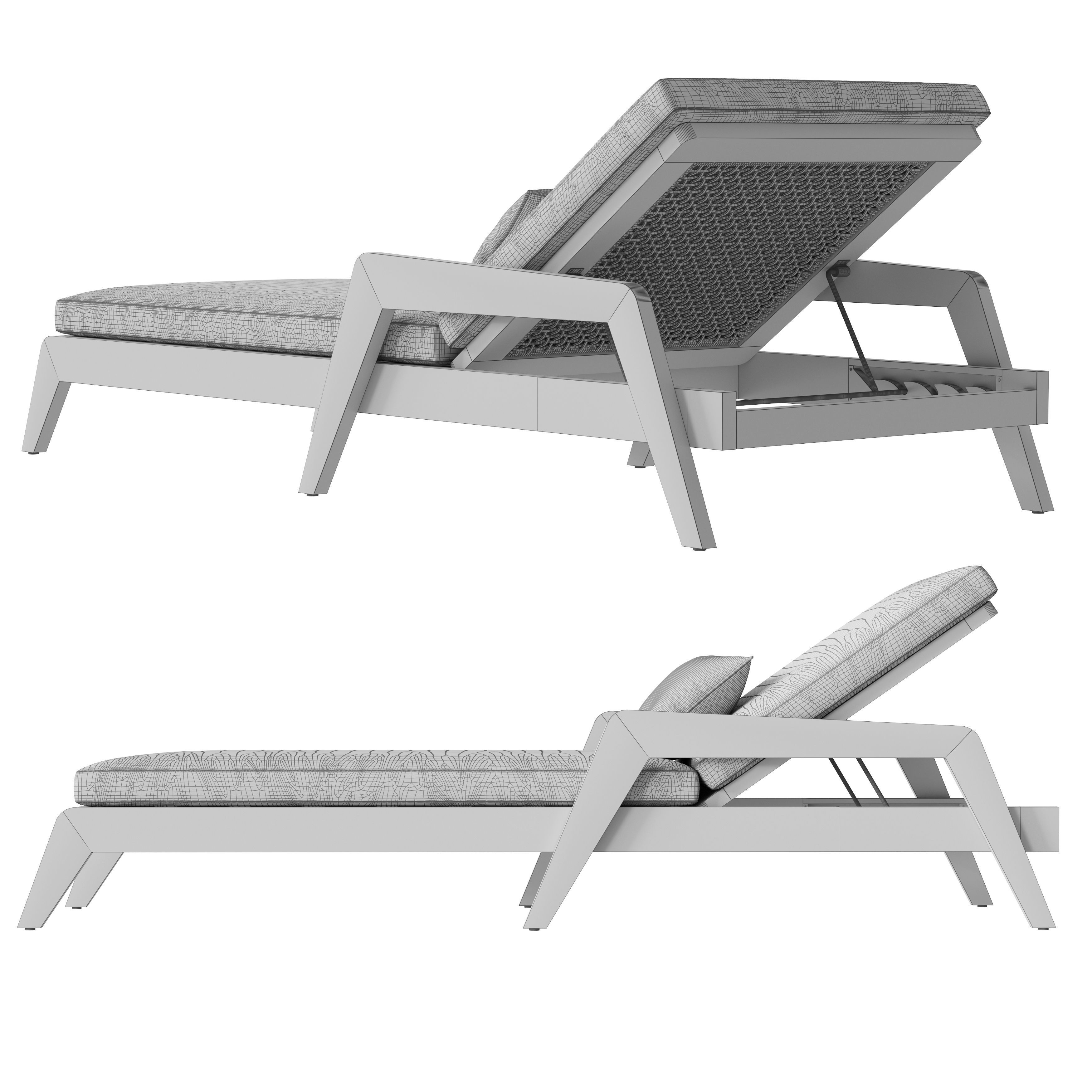 RH  AVILA TEAK CHAISE 3D model_5