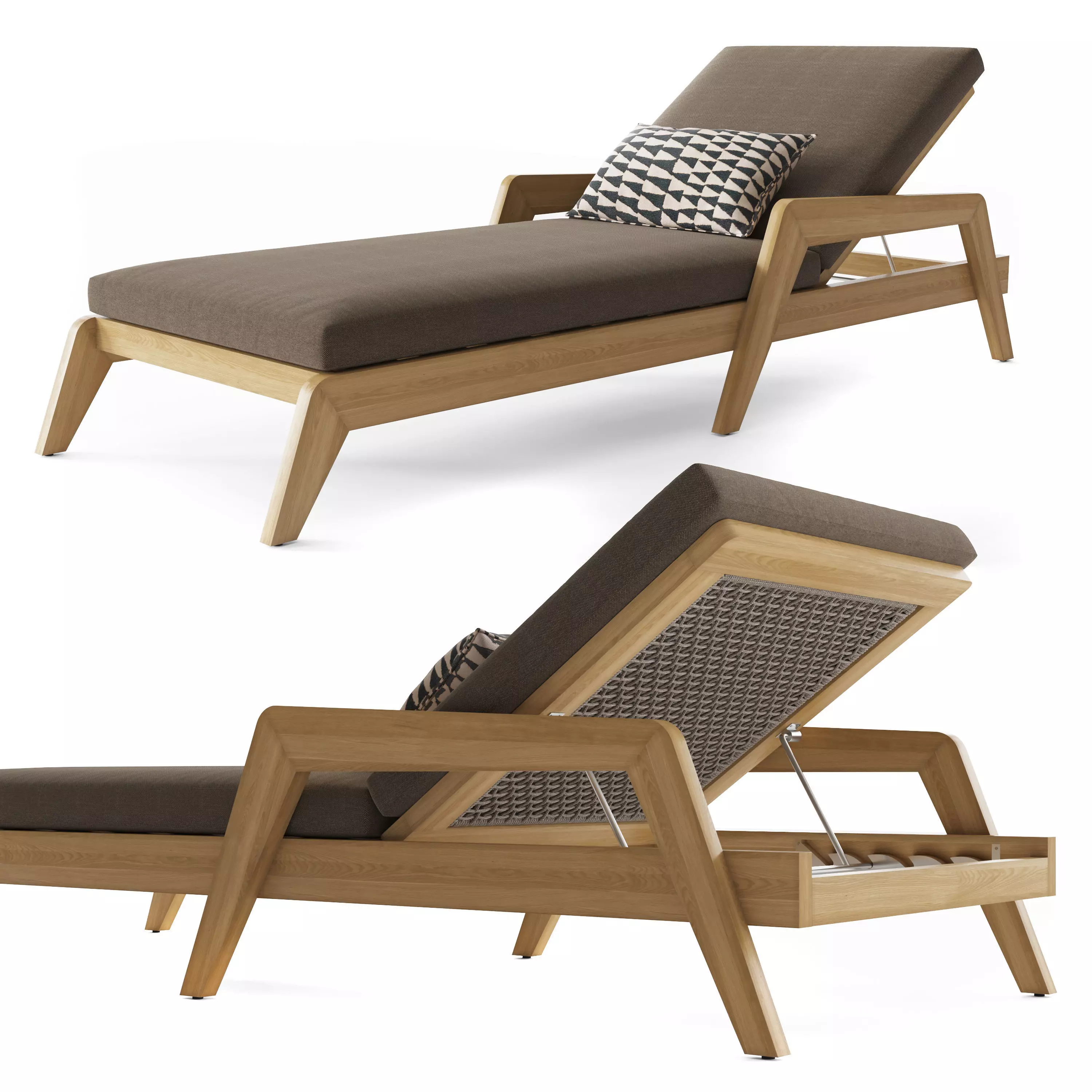 RH  AVILA TEAK CHAISE 3D model_0