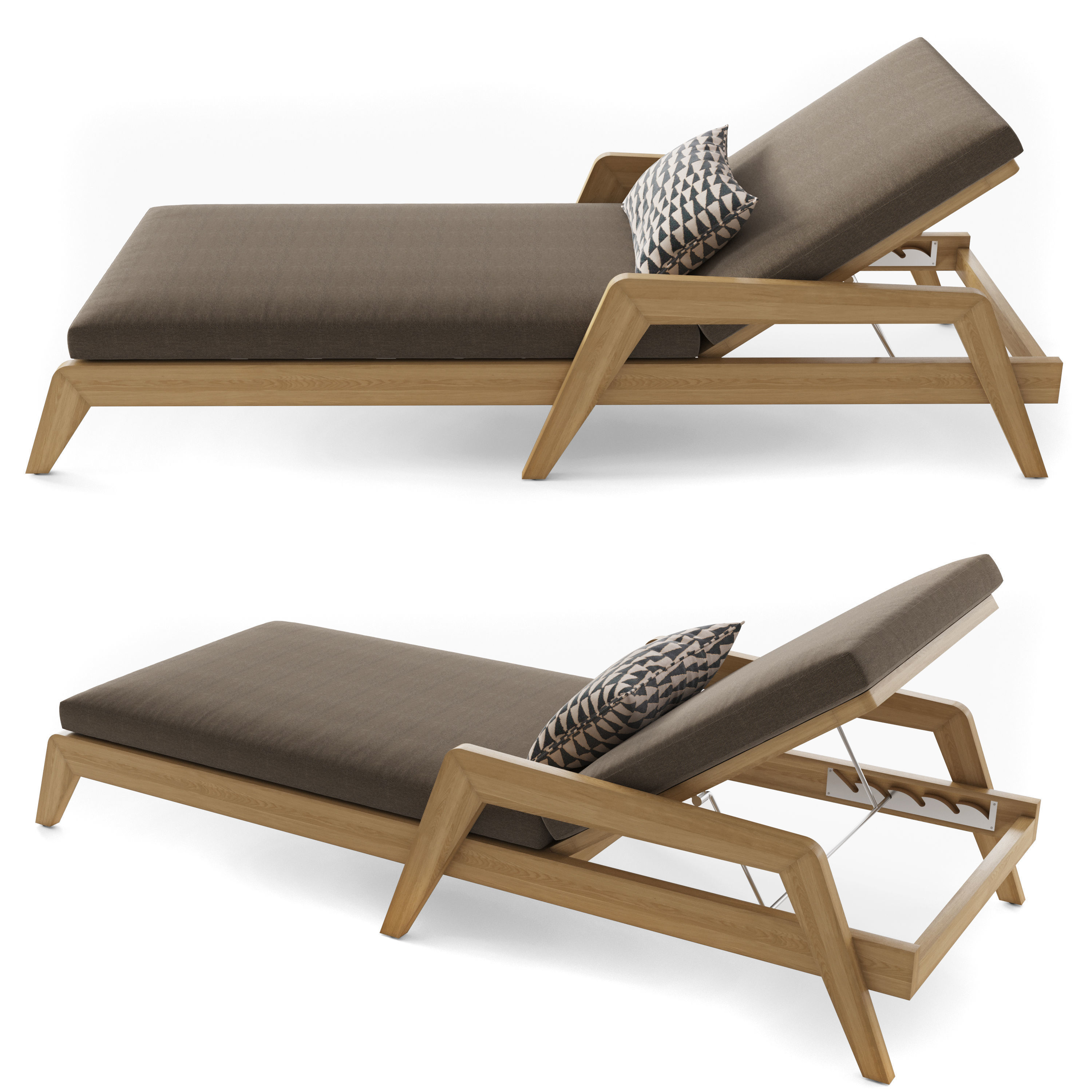RH  AVILA TEAK CHAISE 3D model_3