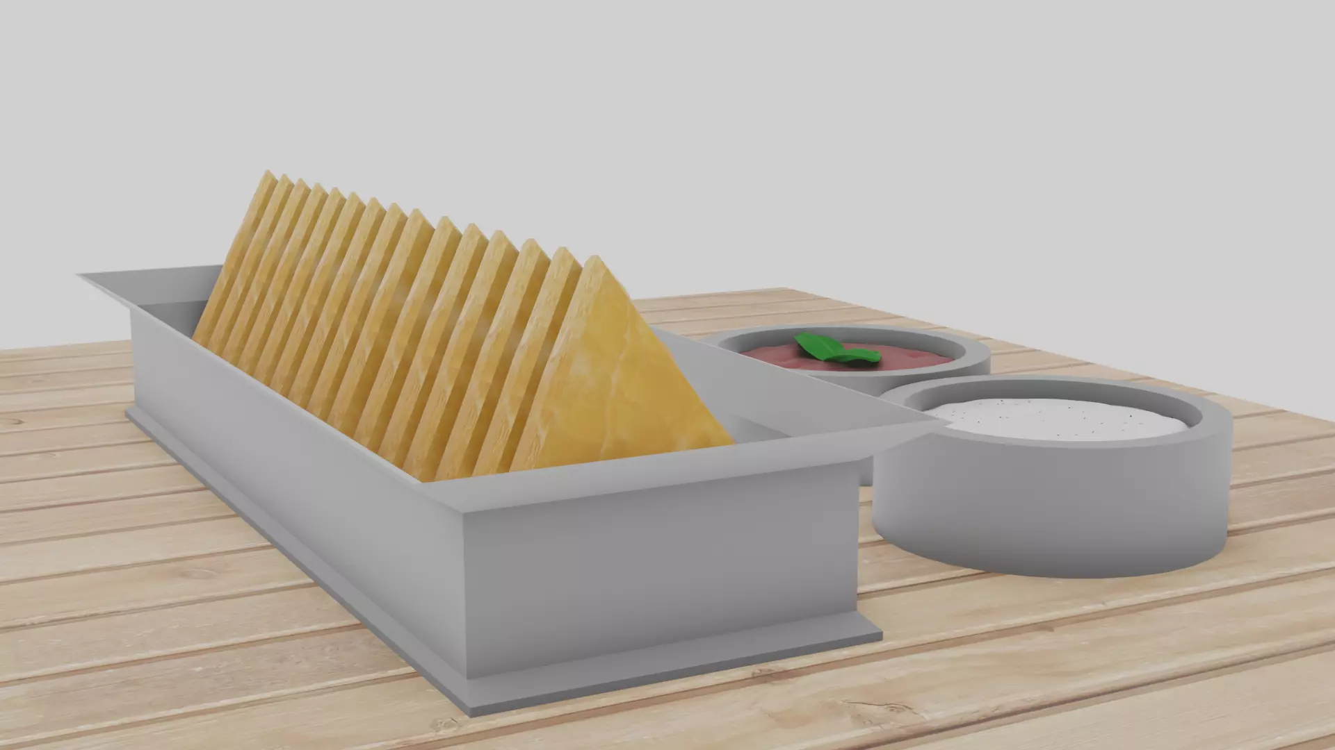 Samosa cheese tray 3D model_0