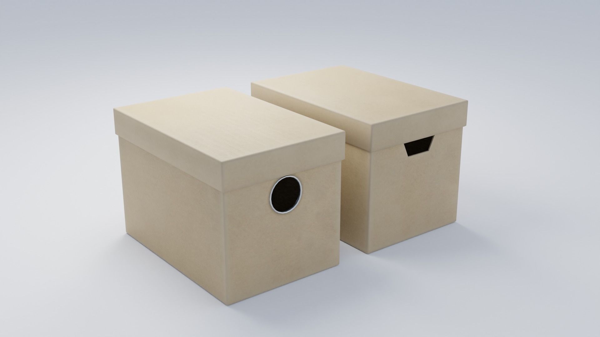 Cardboard Filing Box 4K and 2K Low-poly 3D model_7