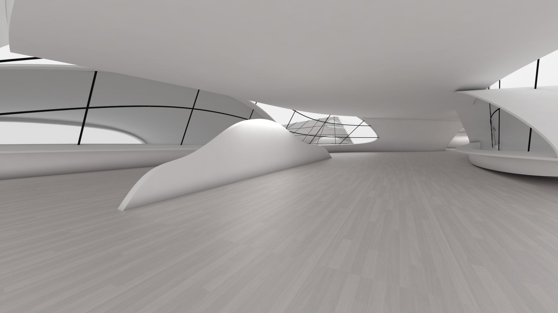 VR art Gallery 7 organic 3D model_4