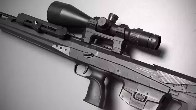 TTS Xceed sniper rifle Low-poly 3D model