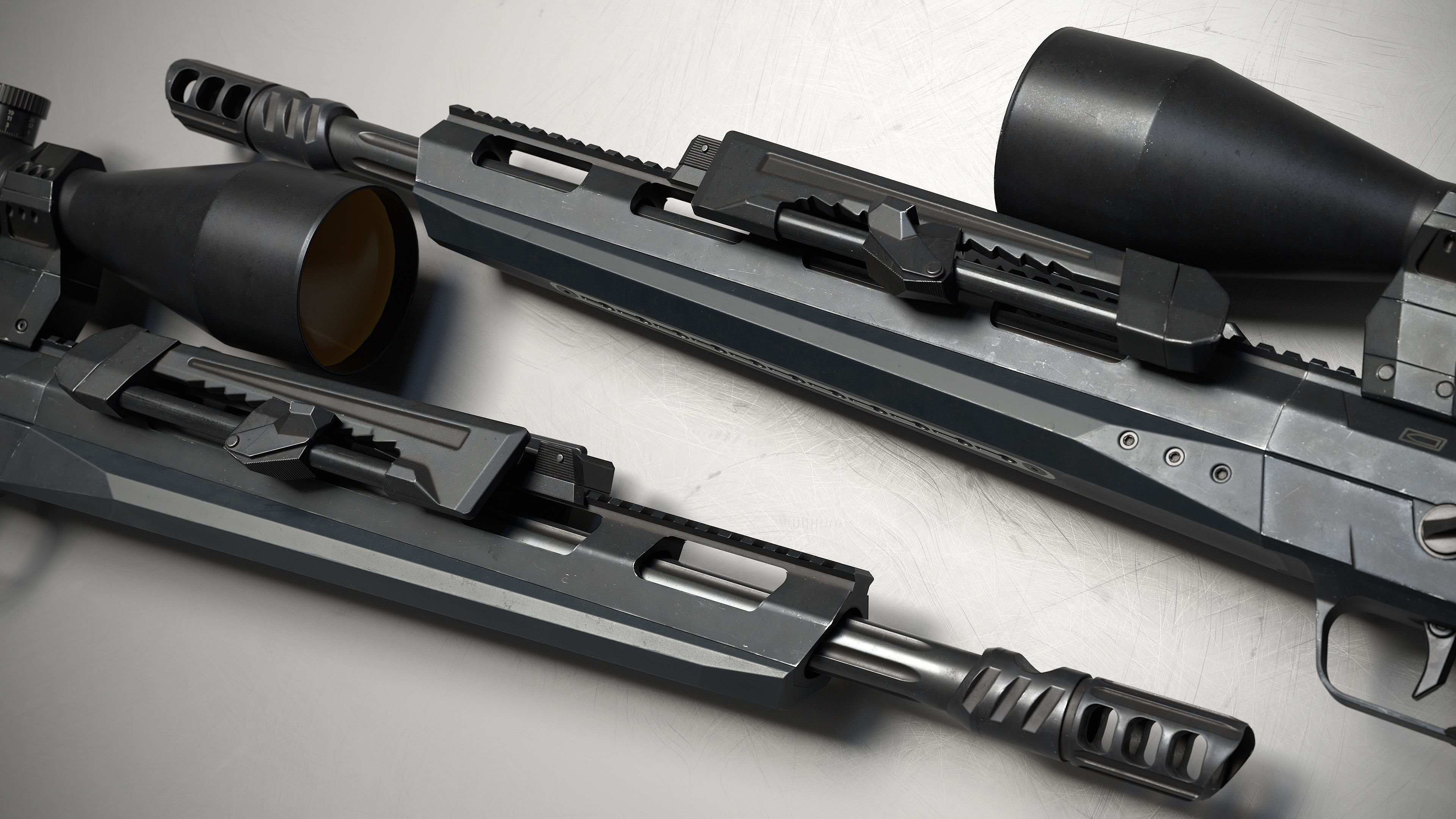 TTS Xceed sniper rifle Low-poly 3D model_6