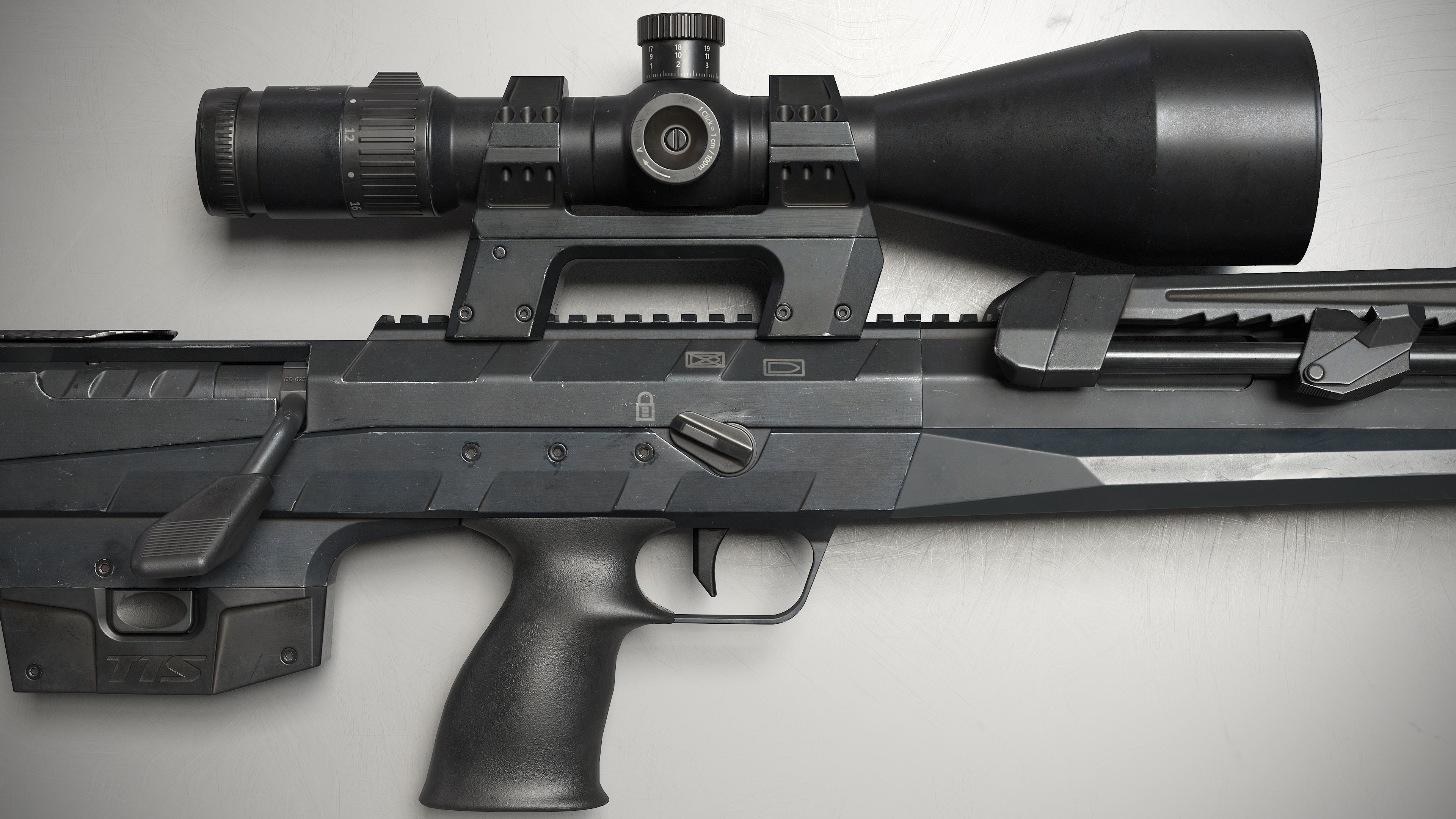 TTS Xceed sniper rifle Low-poly 3D model_2