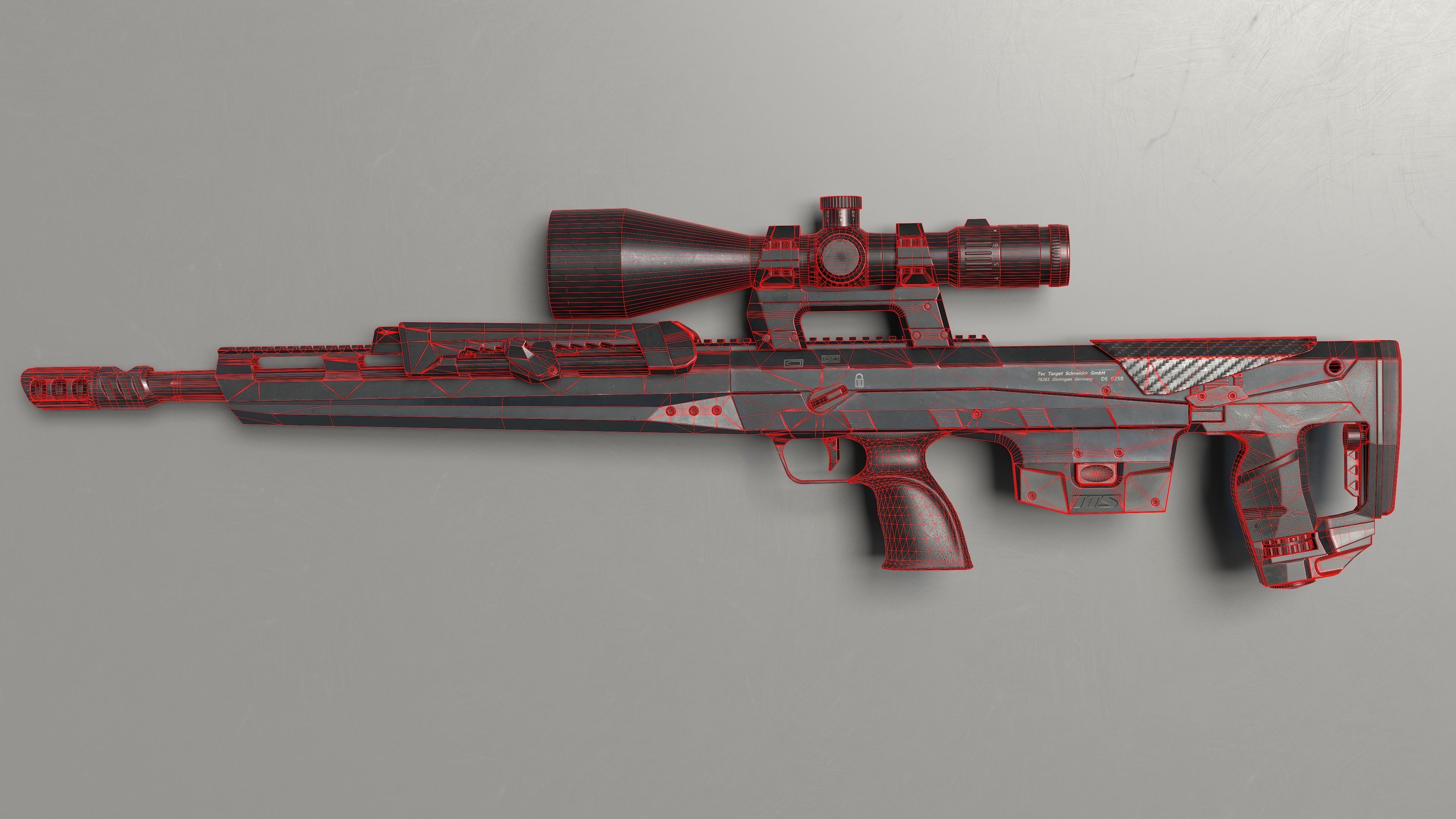 TTS Xceed sniper rifle Low-poly 3D model_12