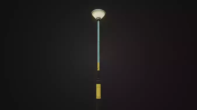 Old Soviet Trainstation Street Light 14 Low-poly 3D model