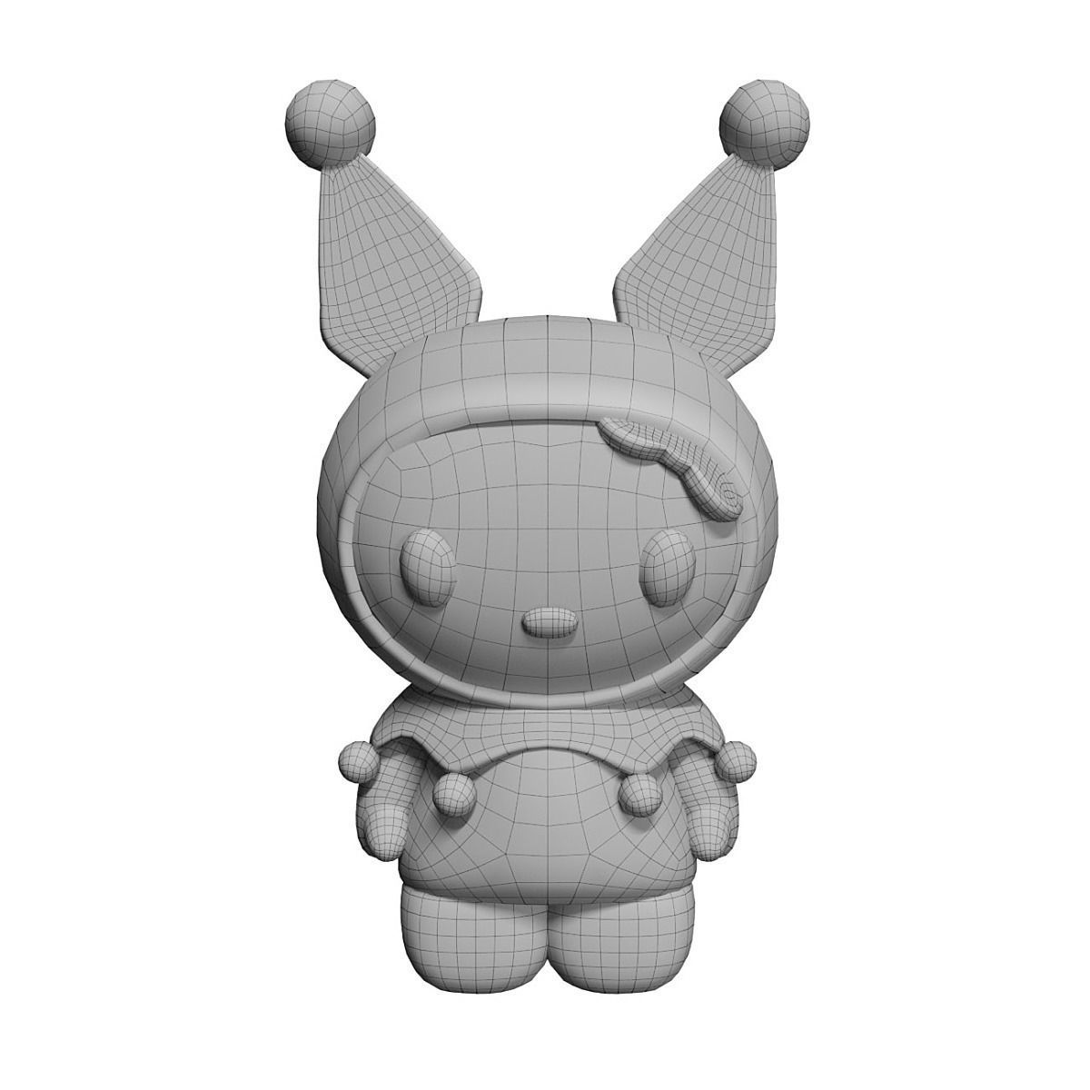 Kuromi hello kitty figurine Low-poly 3D model_1
