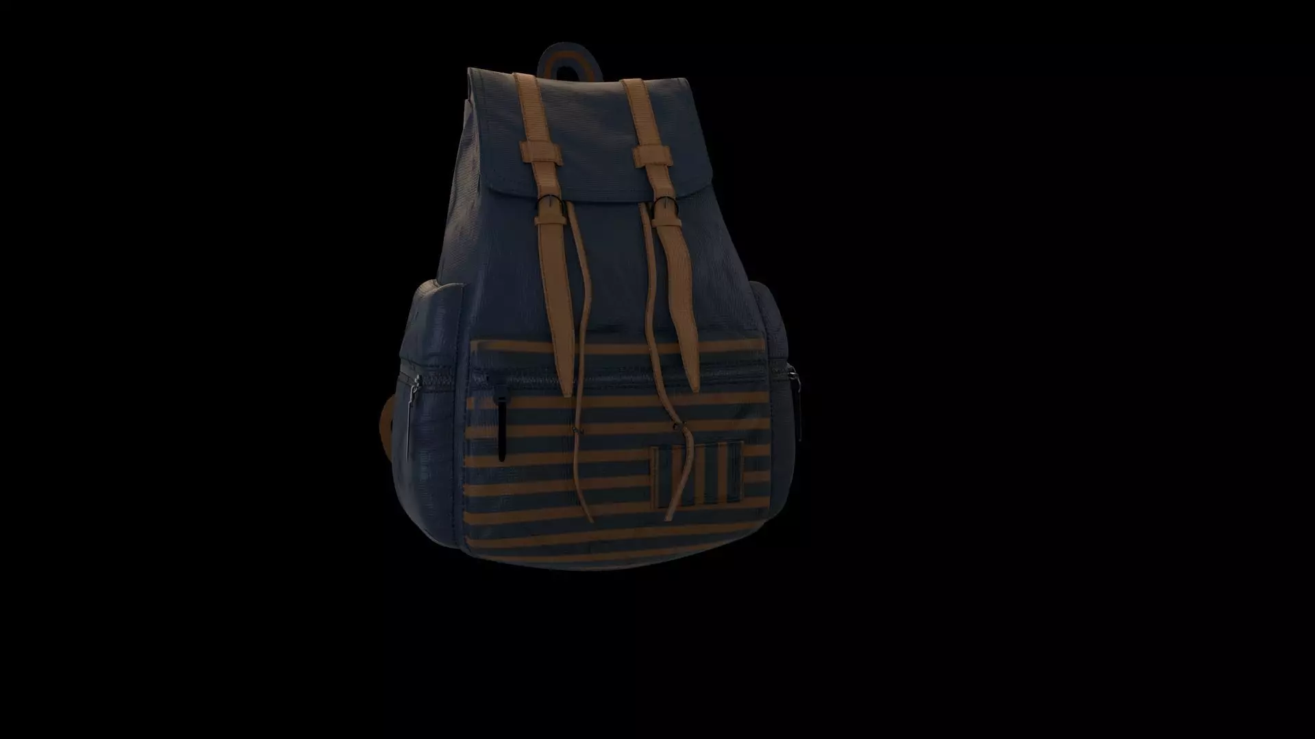 3D Bag backpack with straps Low-poly 3D model_0