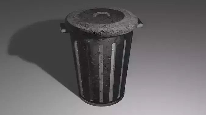 Trashcan trash can - garbage can Low-poly 3D model