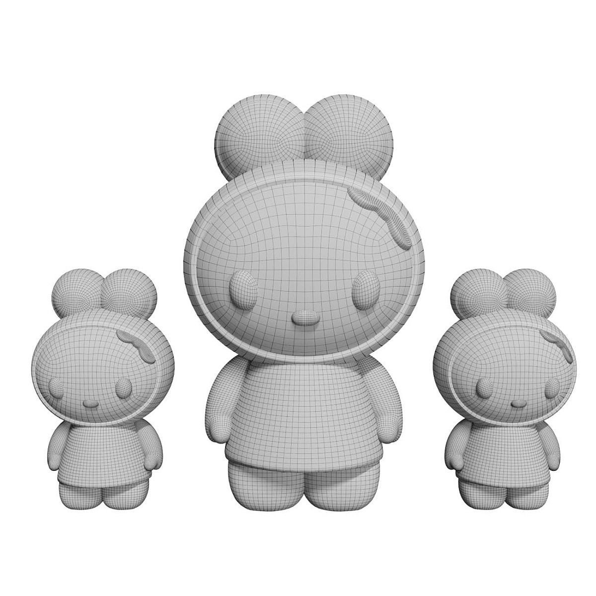Hallo Kitty Frog Keroppi Low-poly 3D model_1
