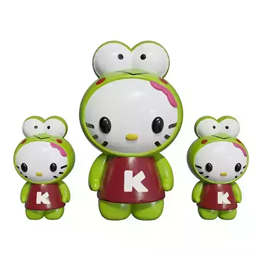 Hallo Kitty Frog Keroppi Low-poly 3D model