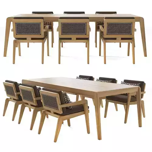 RH AVILA TEAK DINING TABLE 108