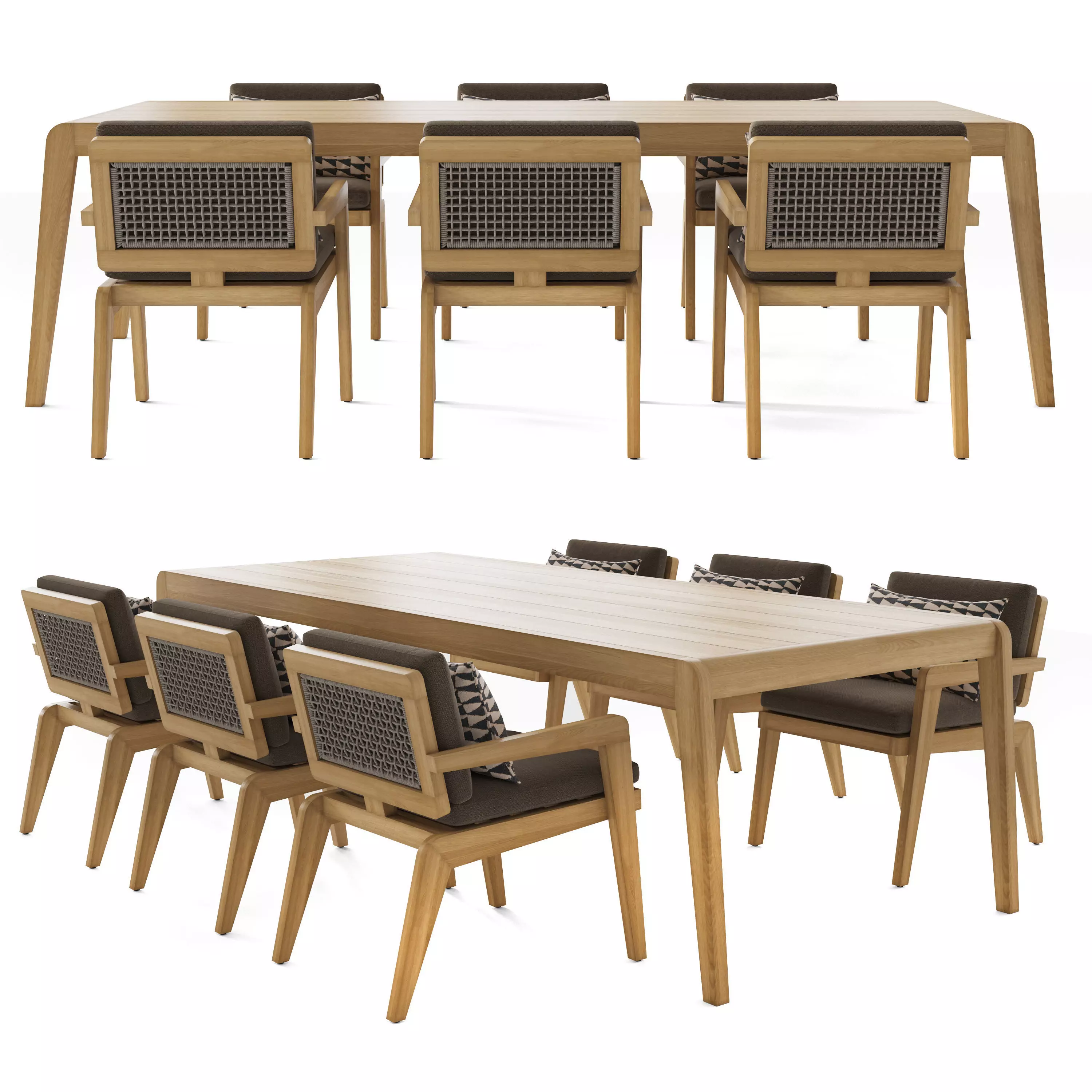 RH AVILA TEAK DINING TABLE 108 3D model_0