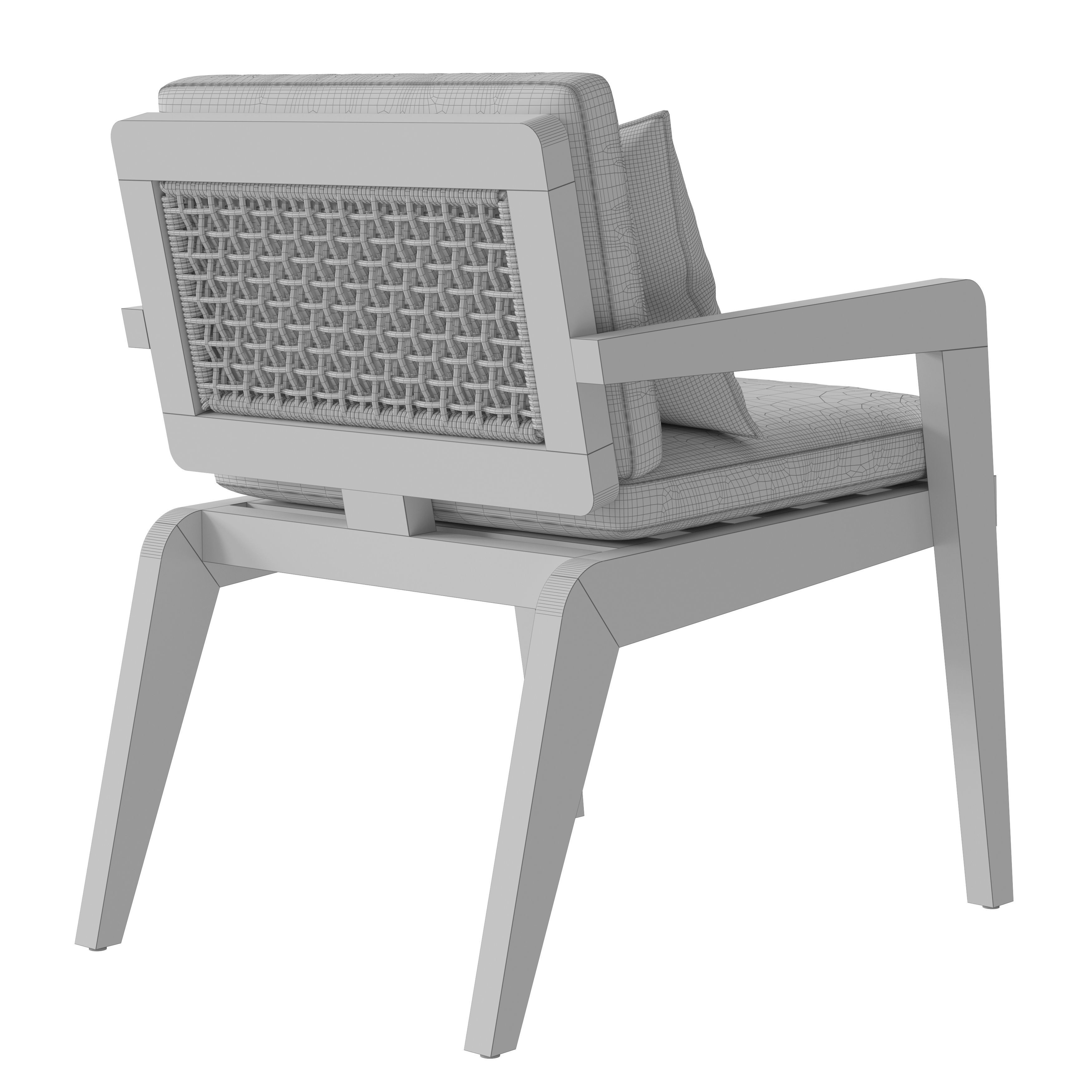 RH AVILA TEAK DINING TABLE 108 3D model_10