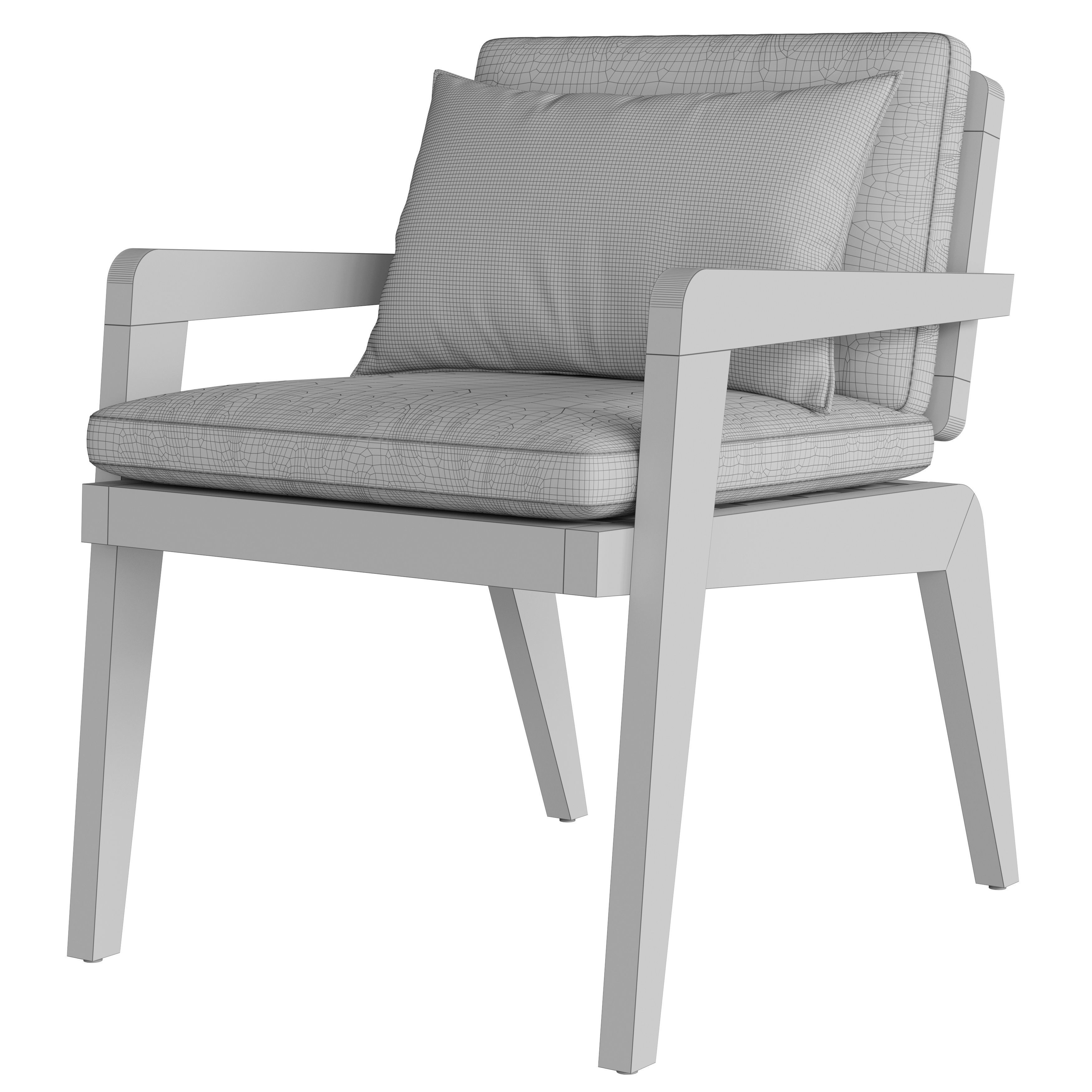 RH AVILA TEAK DINING TABLE 108 3D model_9