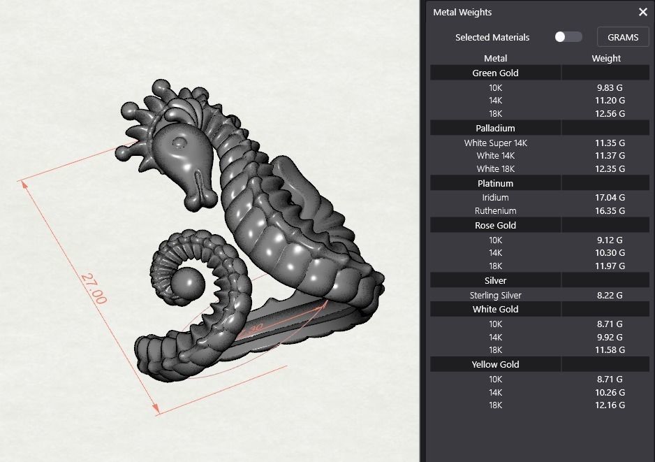Sea Horse Ring Marine Flora Fauna Jewelry  3D print model_9