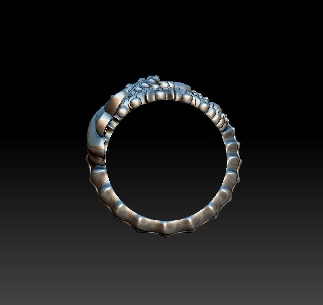 Sea Horse Ring Marine Flora Fauna Jewelry  3D print model_16