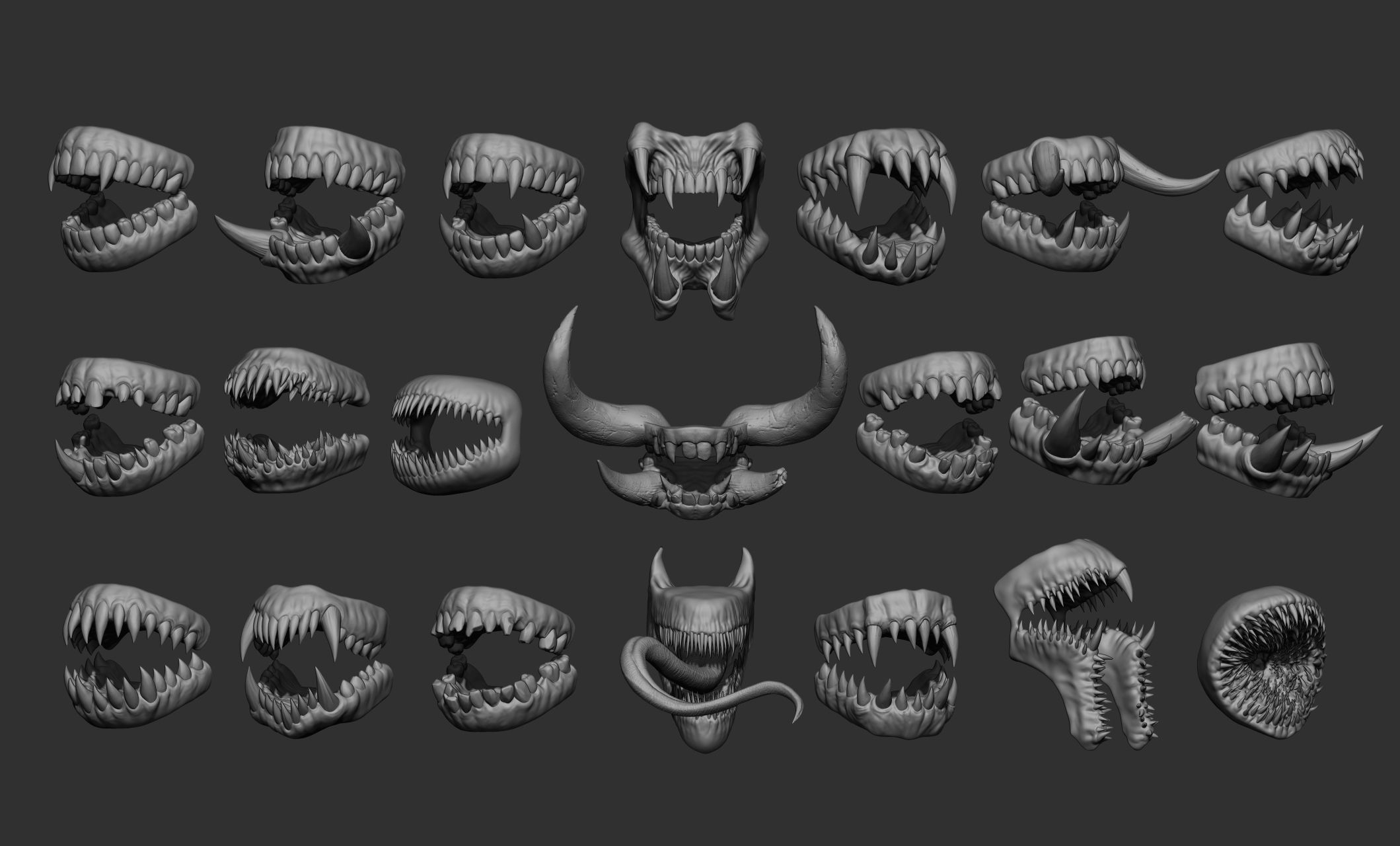 Creature  Monster Teeth 3D model_1