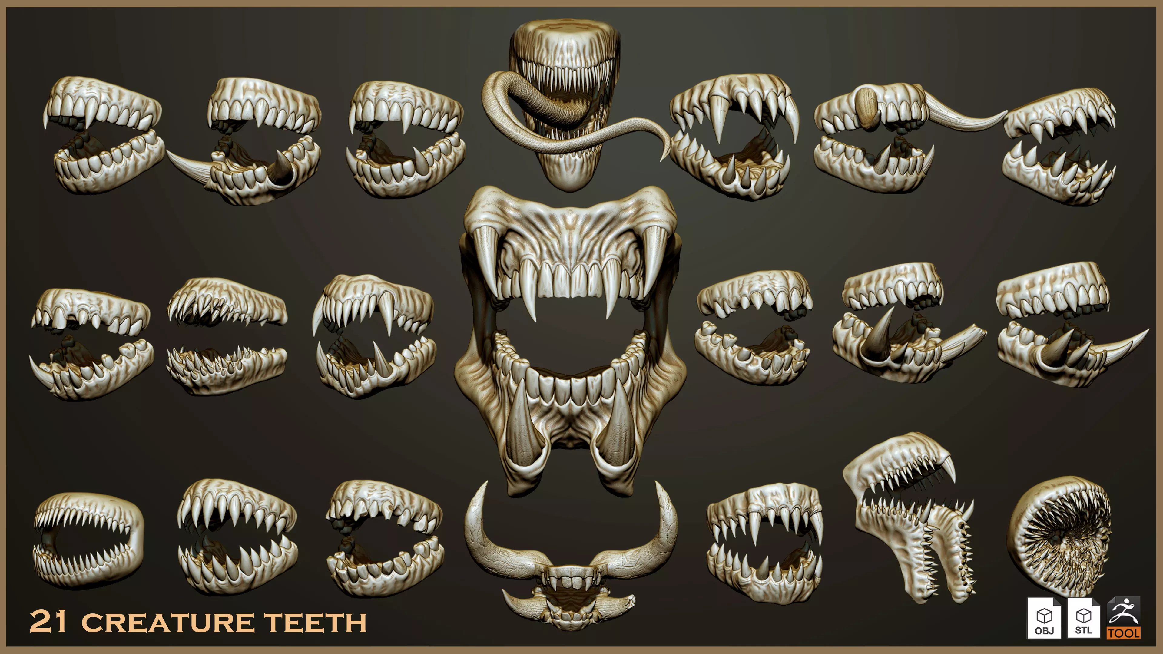 Creature  Monster Teeth 3D model_0