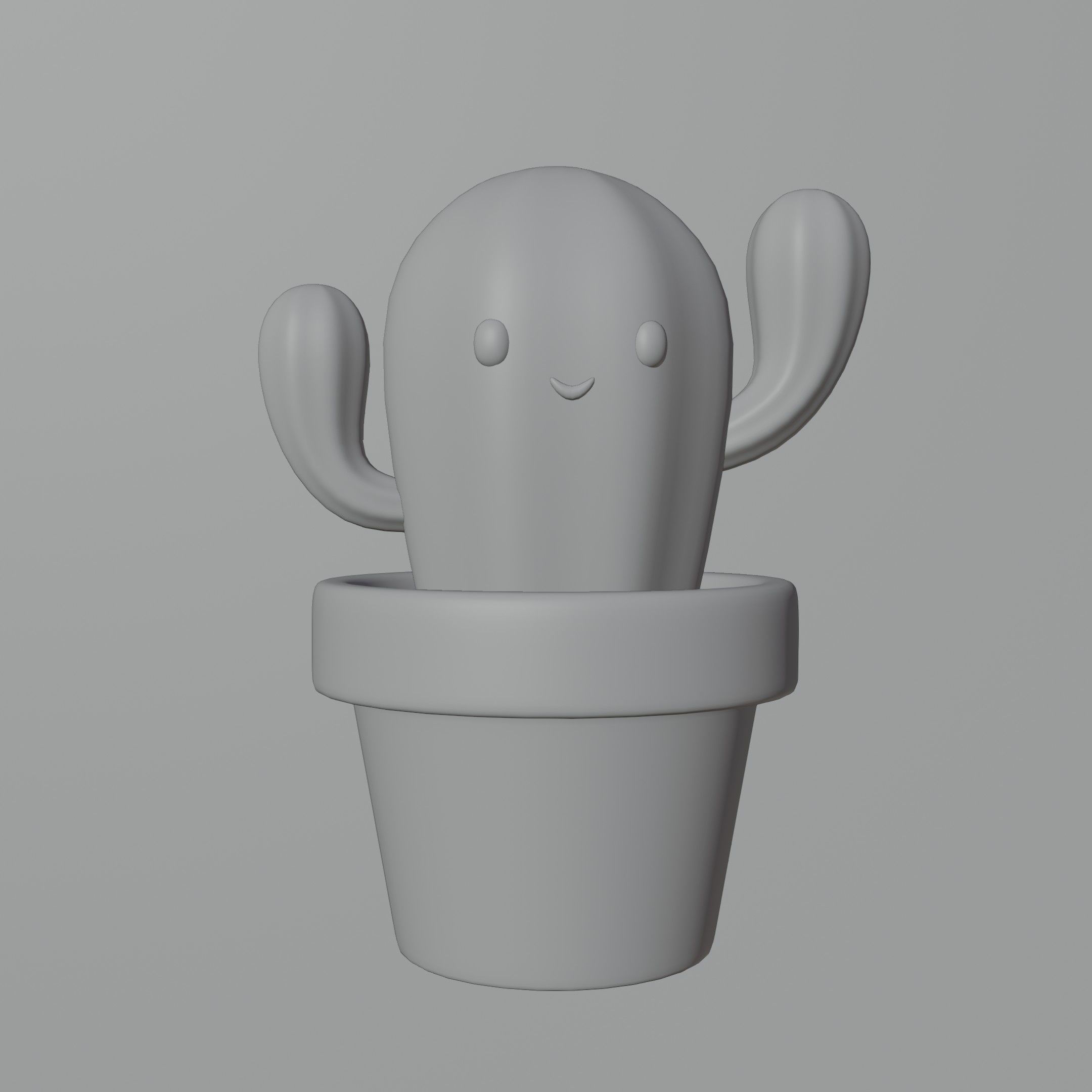 Cartoon Cactus Low-poly 3D model_11