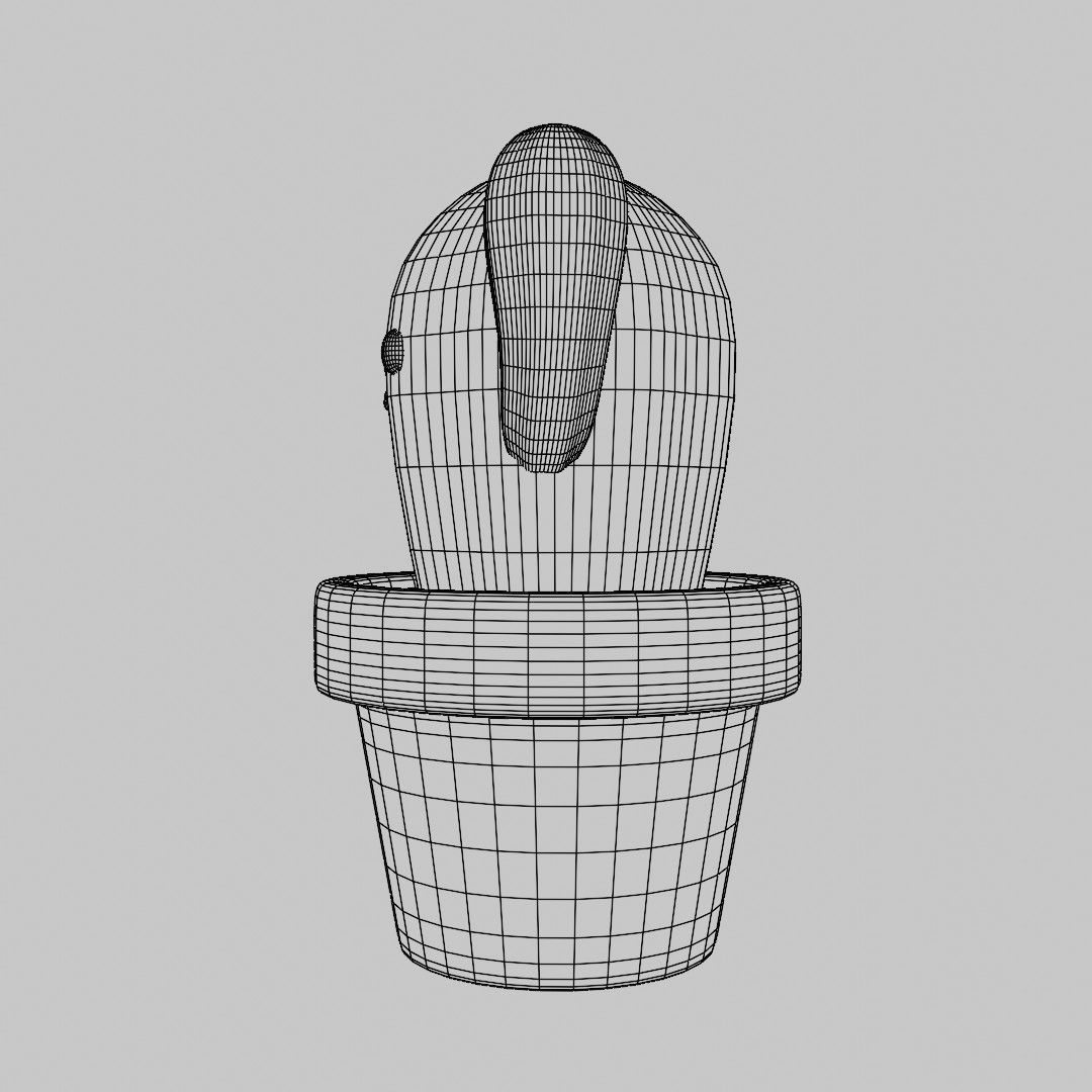 Cartoon Cactus Low-poly 3D model_6