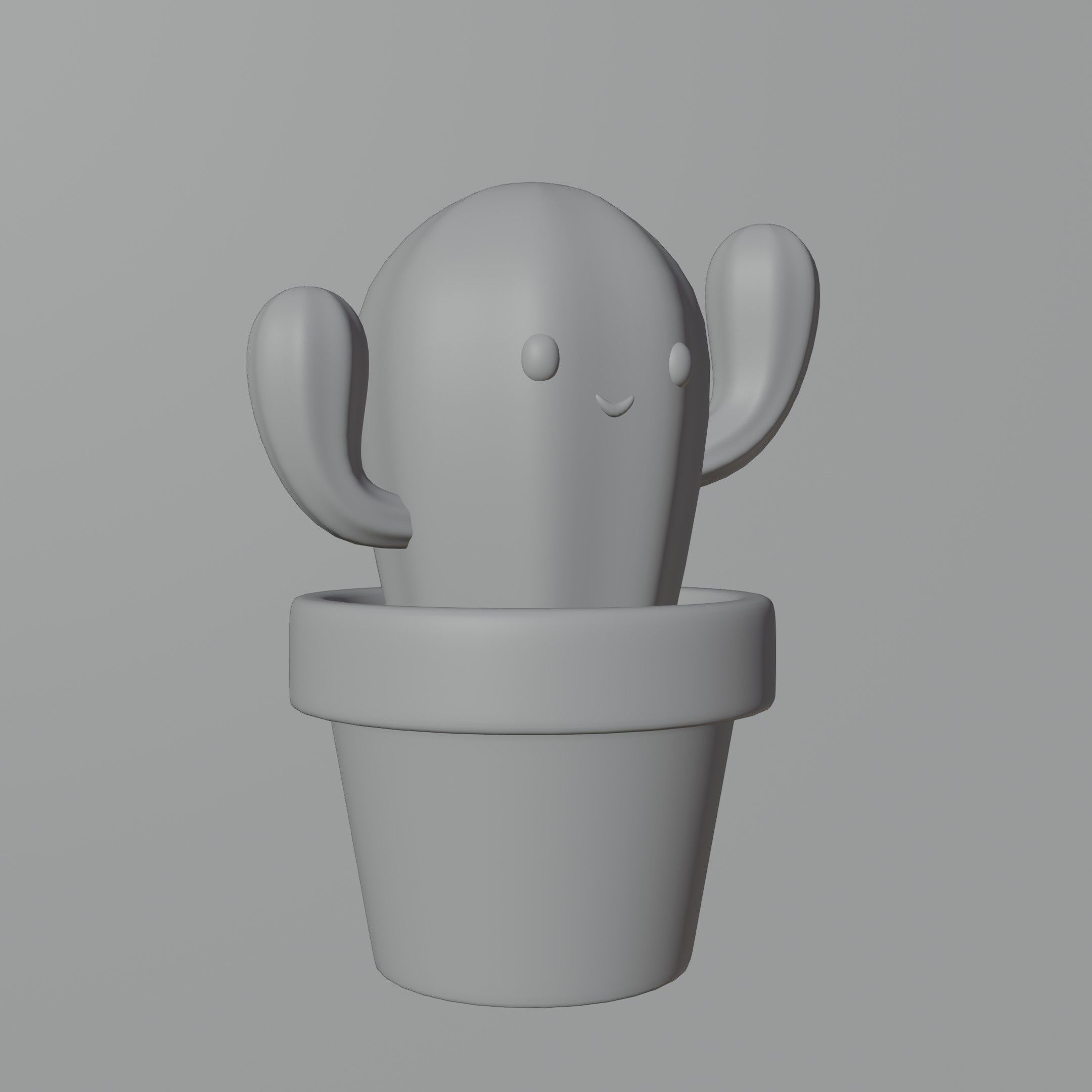 Cartoon Cactus Low-poly 3D model_9