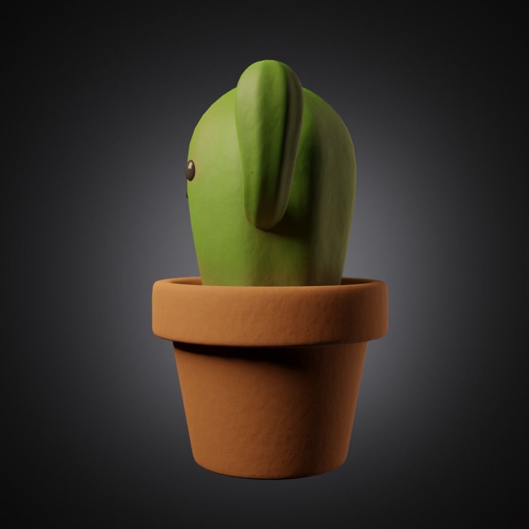Cartoon Cactus Low-poly 3D model_5