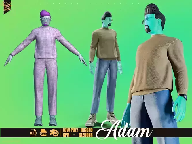 Stylized motion design male character