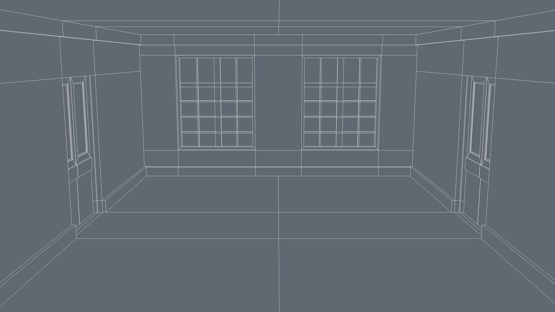 Empty Room Low-poly 3D model_8