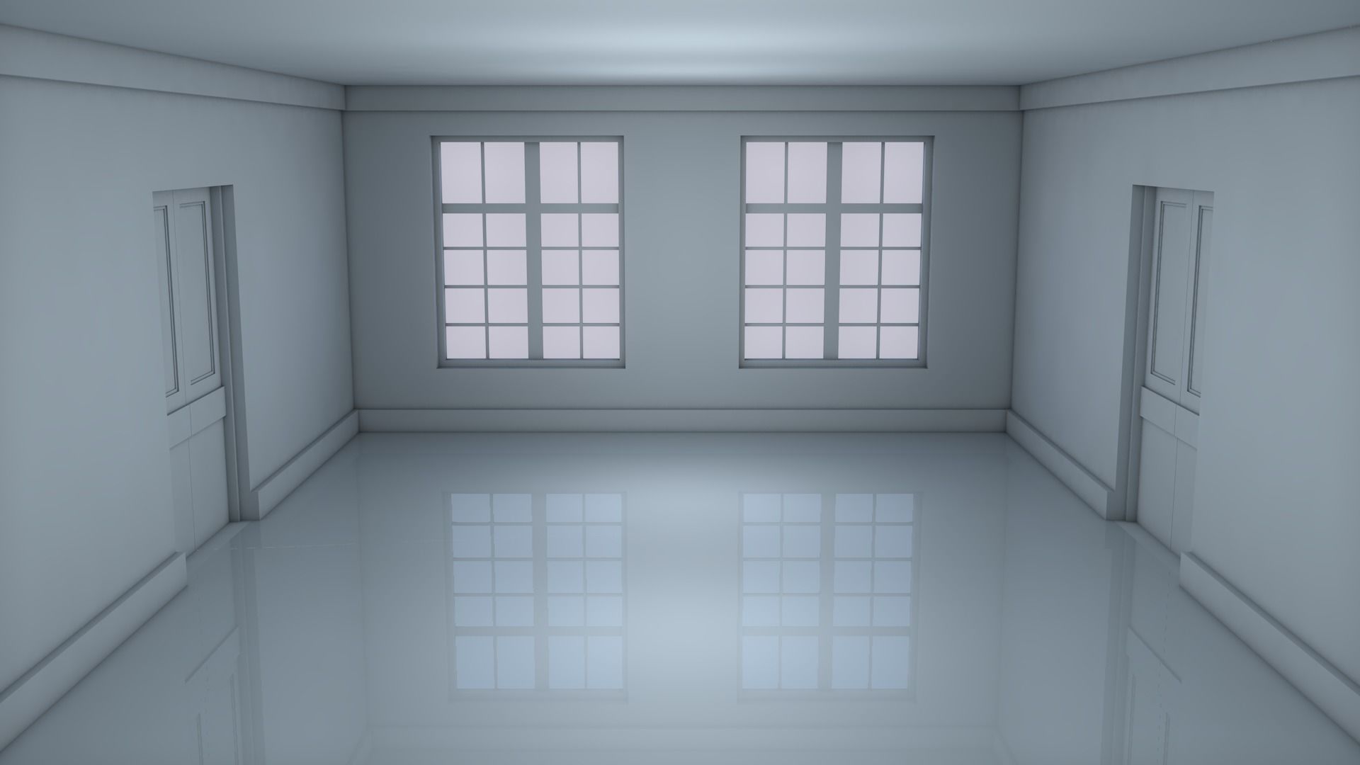 Empty Room Low-poly 3D model_3