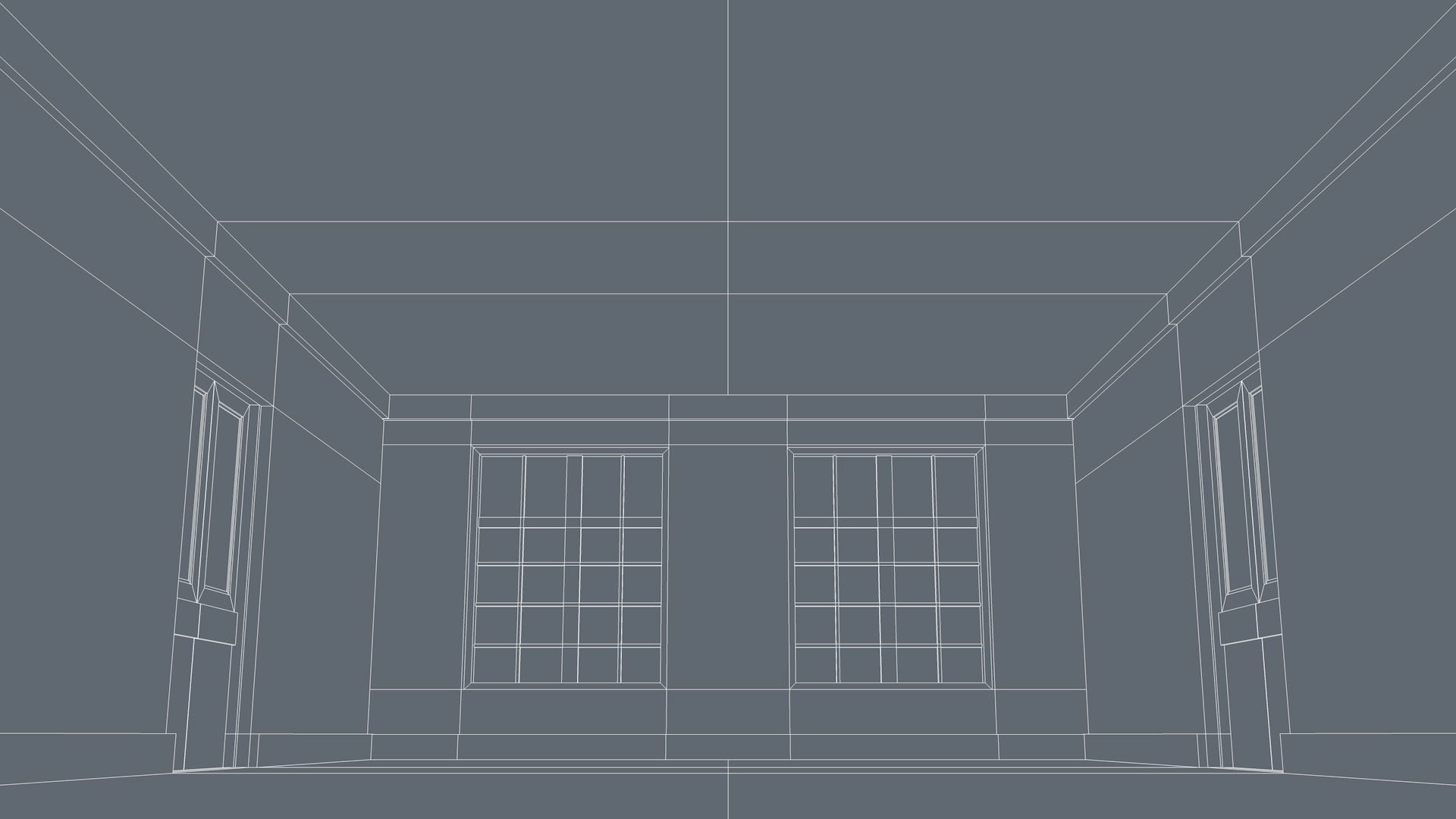 Empty Room Low-poly 3D model_7