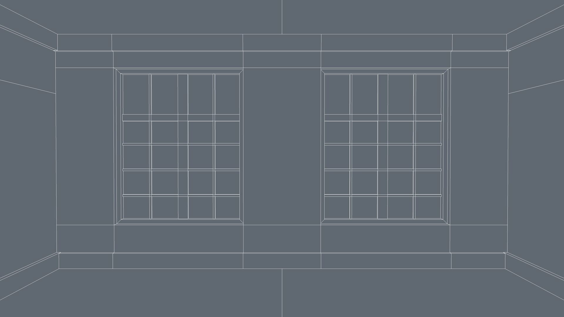 Empty Room Low-poly 3D model_9