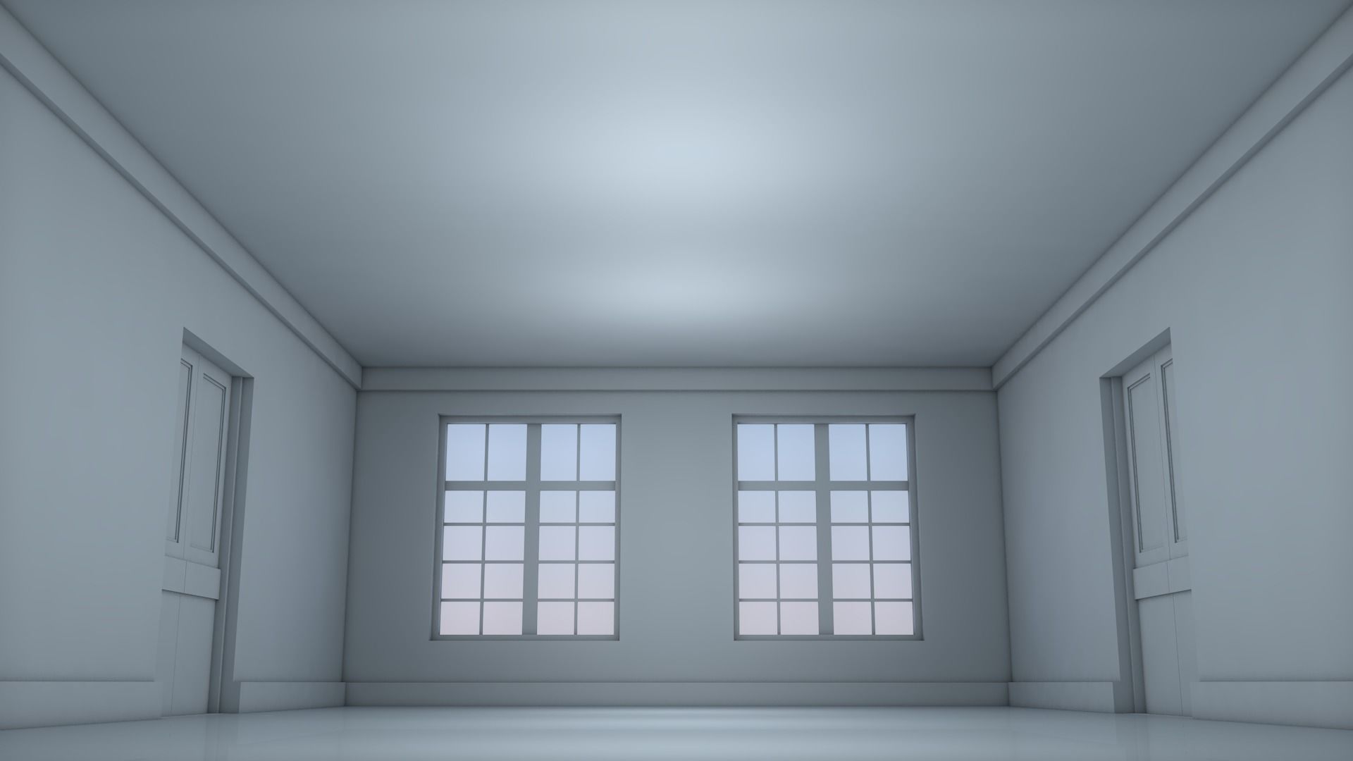 Empty Room Low-poly 3D model_2