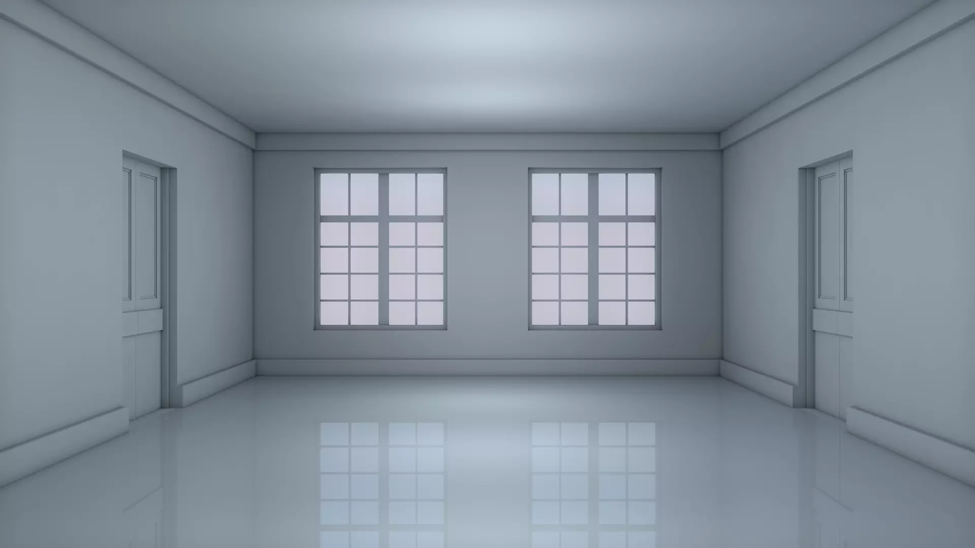 Empty Room Low-poly 3D model_0