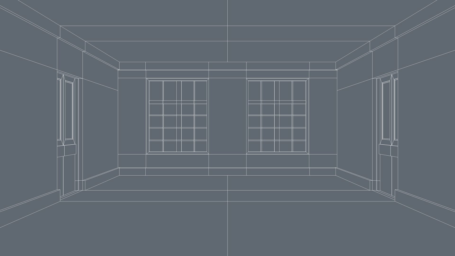 Empty Room Low-poly 3D model_5