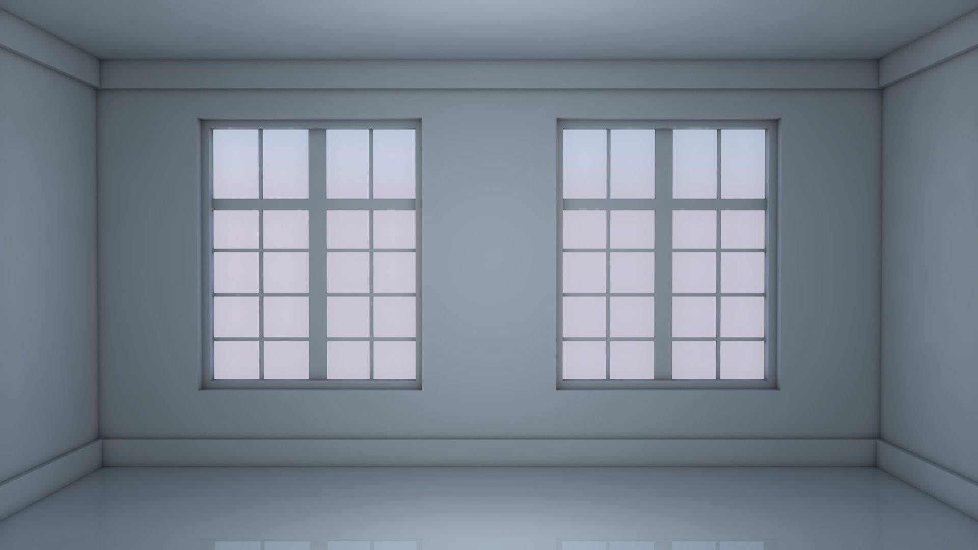 Empty Room Low-poly 3D model_4