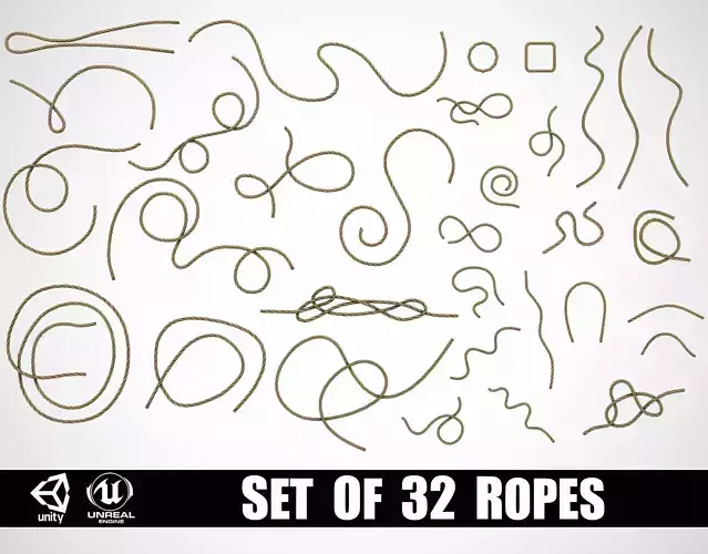 Set of 32 Ropes Kitbash