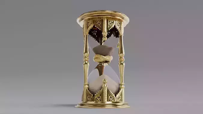 Hourglass golden 3D model